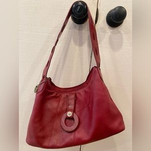 Red original leather Saks bag